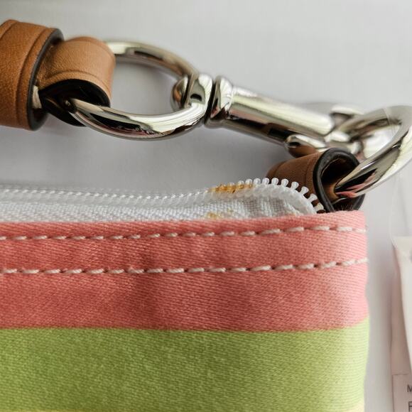 NWT Coach Beach Crossbody Multicolor Stripe Fabric Leather Trim F42622 - Picture 4 of 8